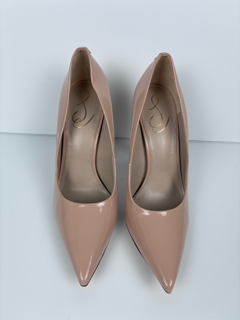 Sam Edelman Antonia Beige Blush Patent Leather Pumps Size 9